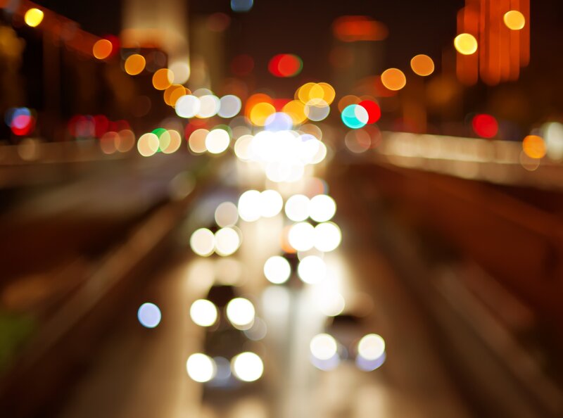 Blurred City Lights at Night — Yellow