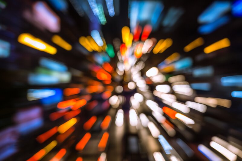 Blurred City Lights — Blue