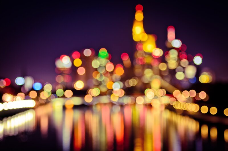 Blurred City Lights — Purple