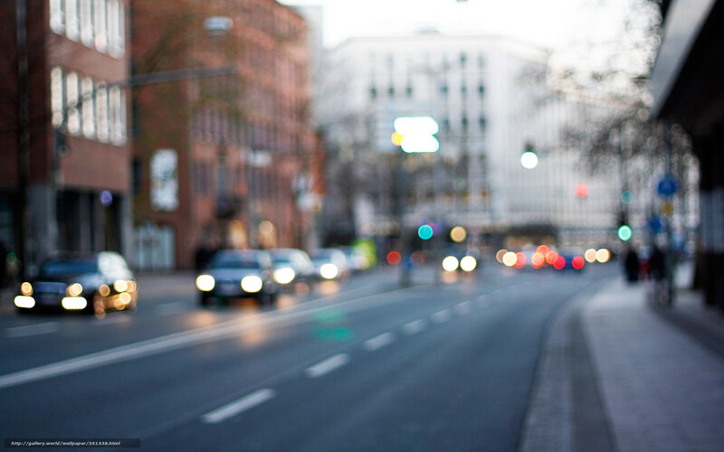 Blurred City Street at Dusk — Gray