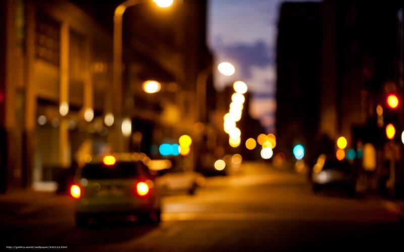 Blurred City Street at Night — Yellow