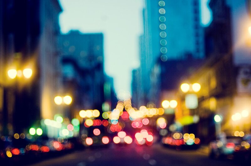 Blurred City Street Lights