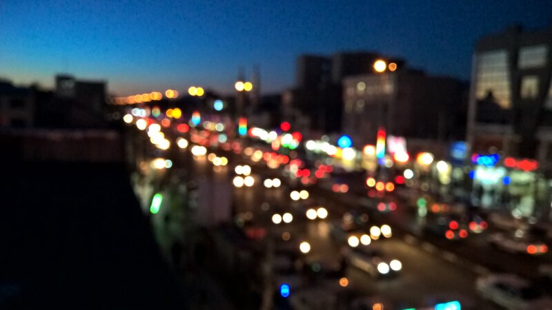 Blurred City Traffic at Dusk