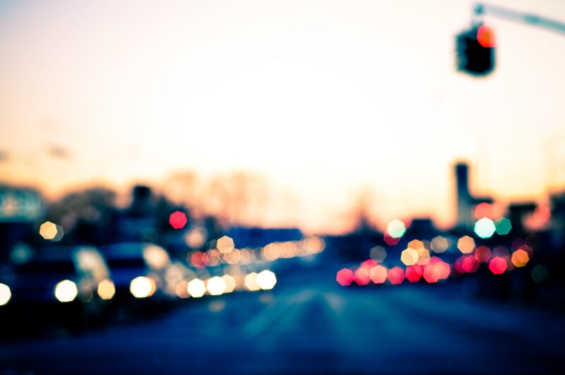 Blurred City Traffic — Blue, Calm
