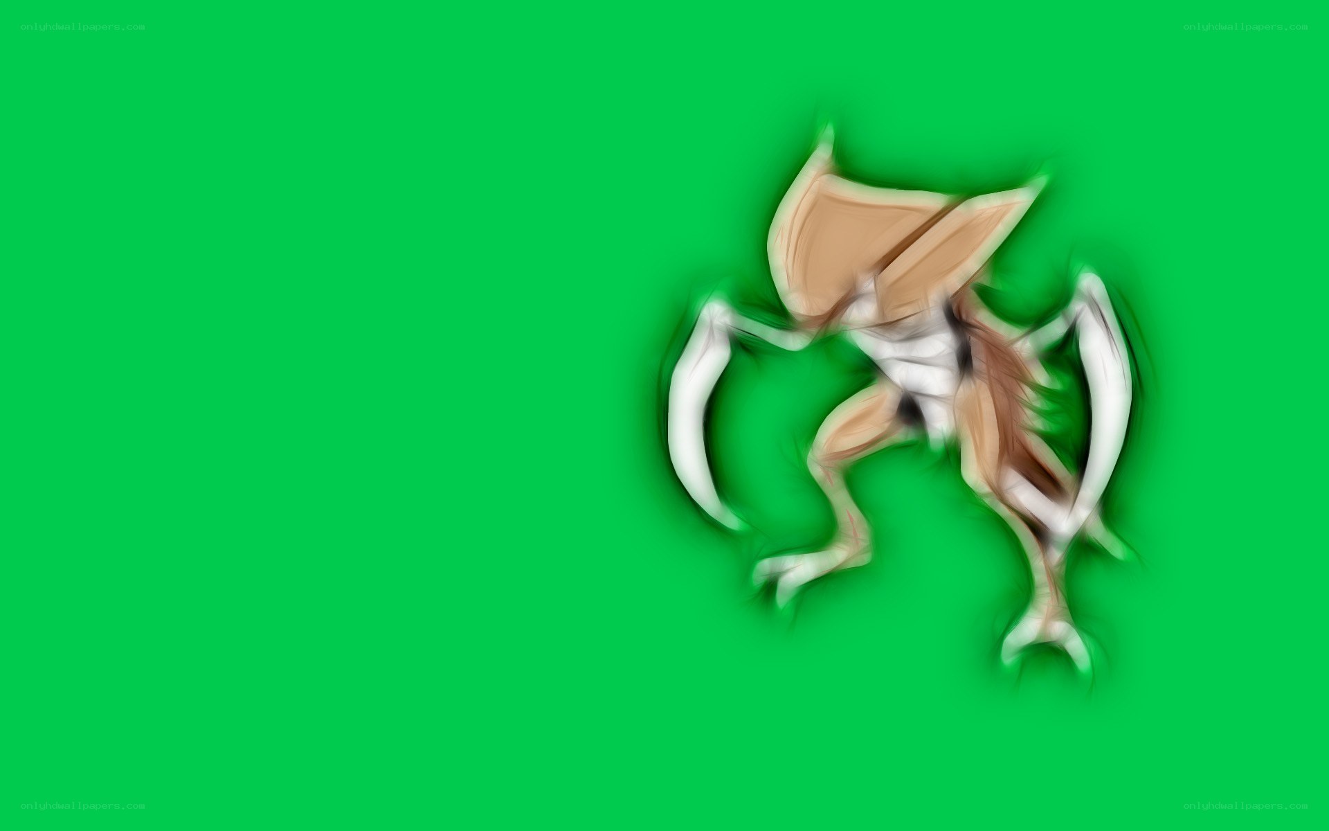 blurred creature on green