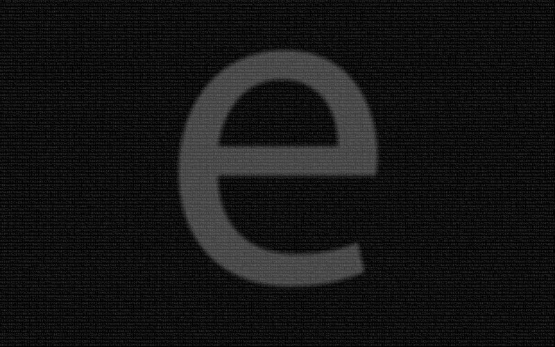 blurred letter e on black