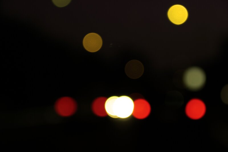 Blurred Lights at Night — Black, Abstract, Photograph