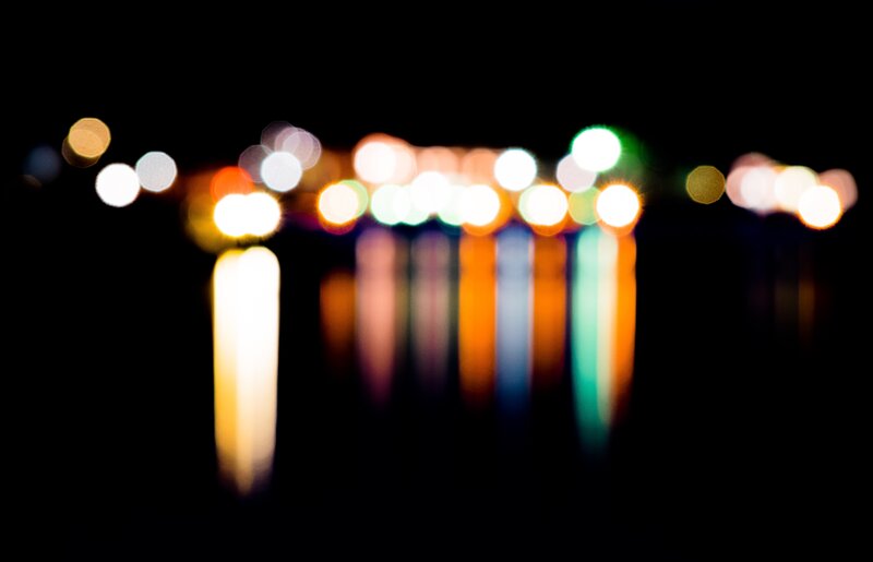 Blurred Lights at Night — Black, Abstract