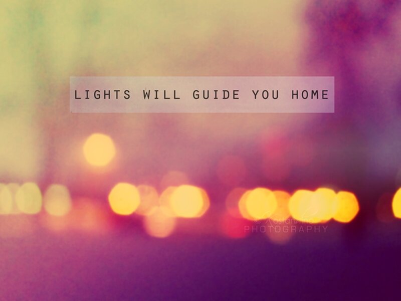 Blurred Lights at Night — Purple, Dreamy, Photograph