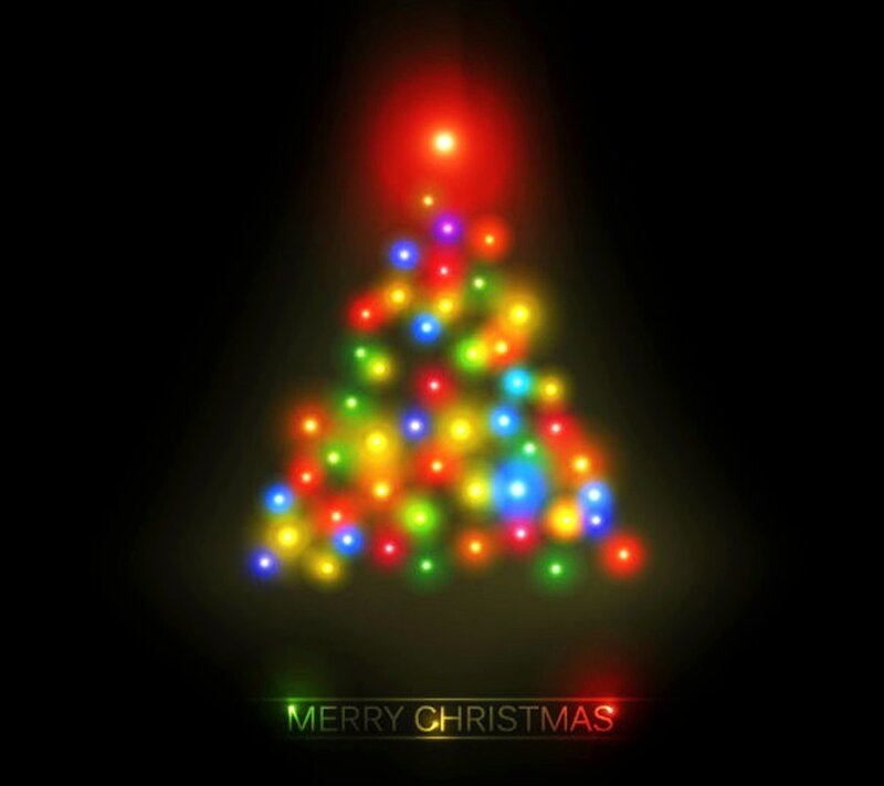 Blurred Lights Forming Tree