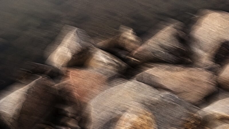 blurred rocks in motion
