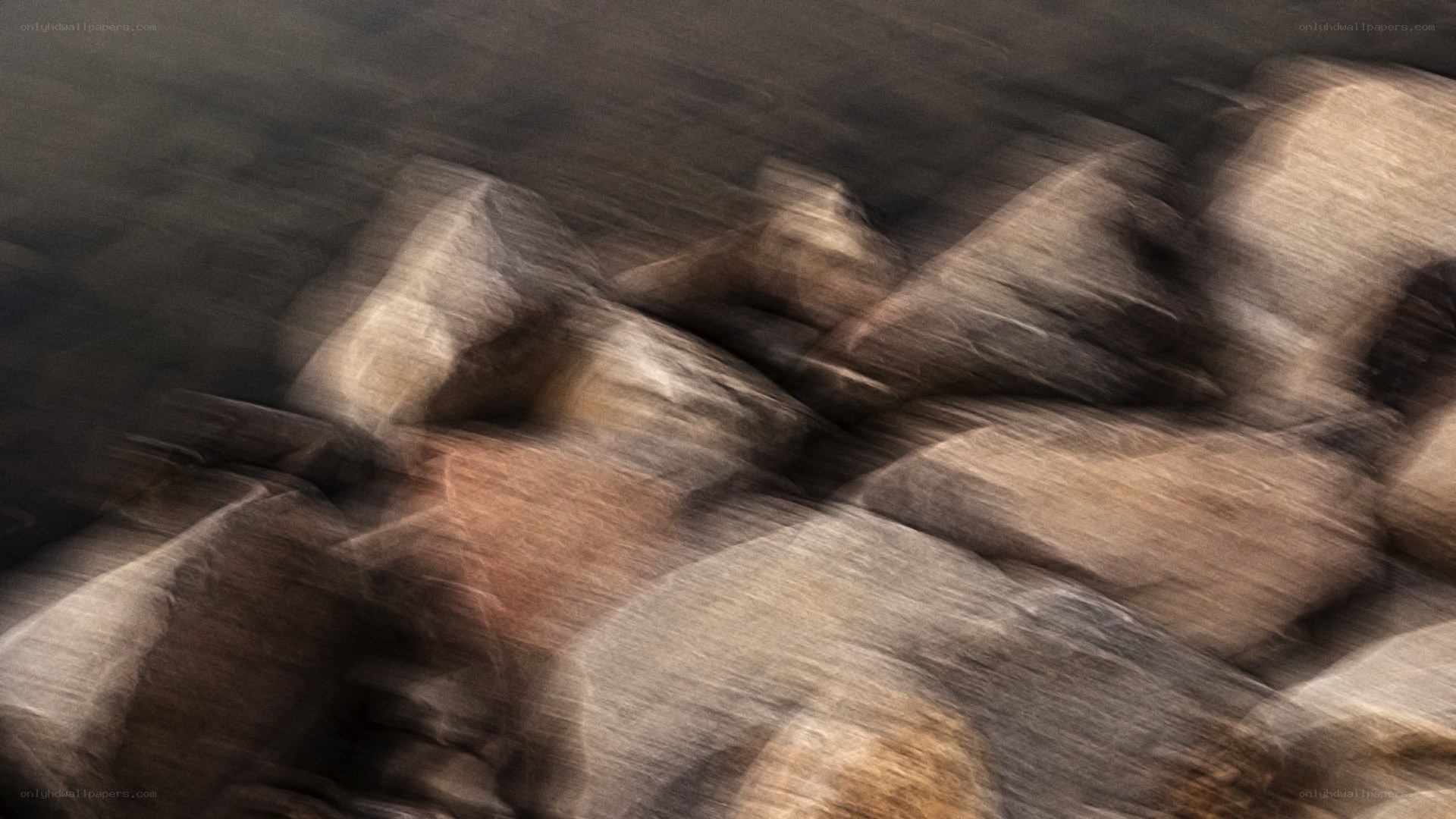 blurred rocks in motion