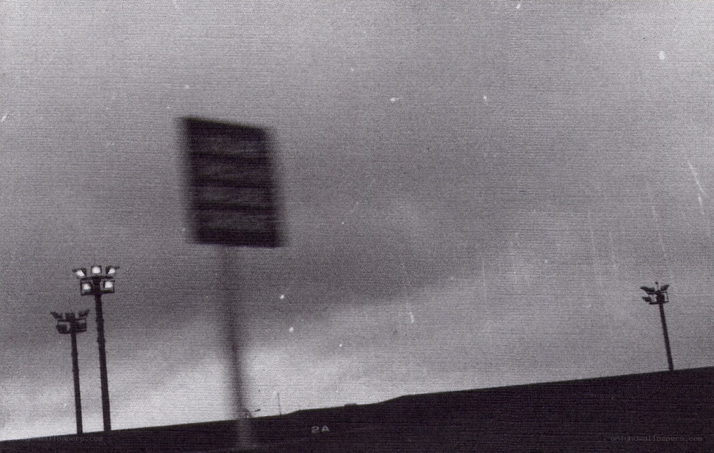 Blurred stadium sign at night