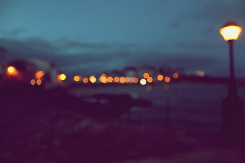 Blurred Street Lights at Night