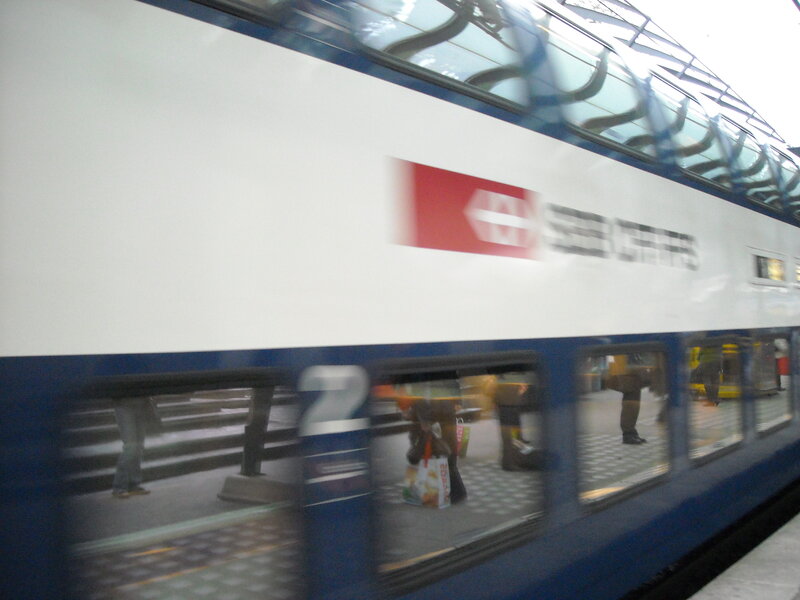 blurred train at station