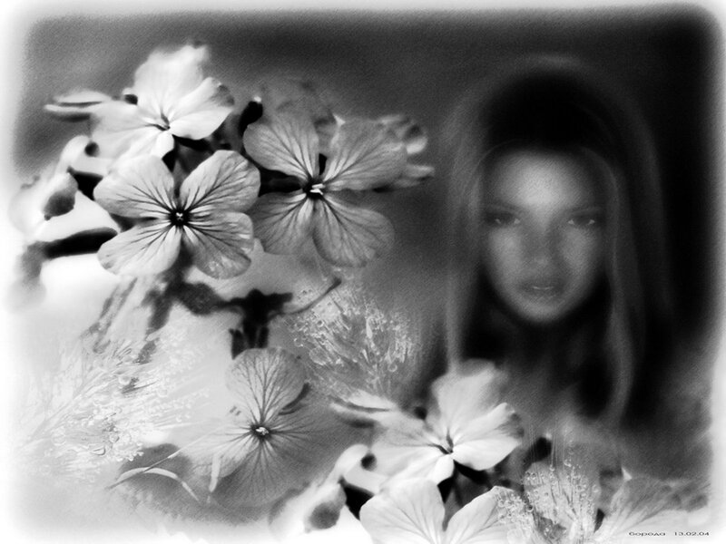 Blurred woman with flowers