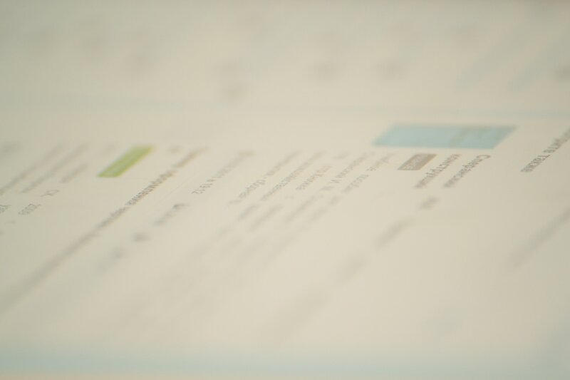 Blurry Document on Screen — White