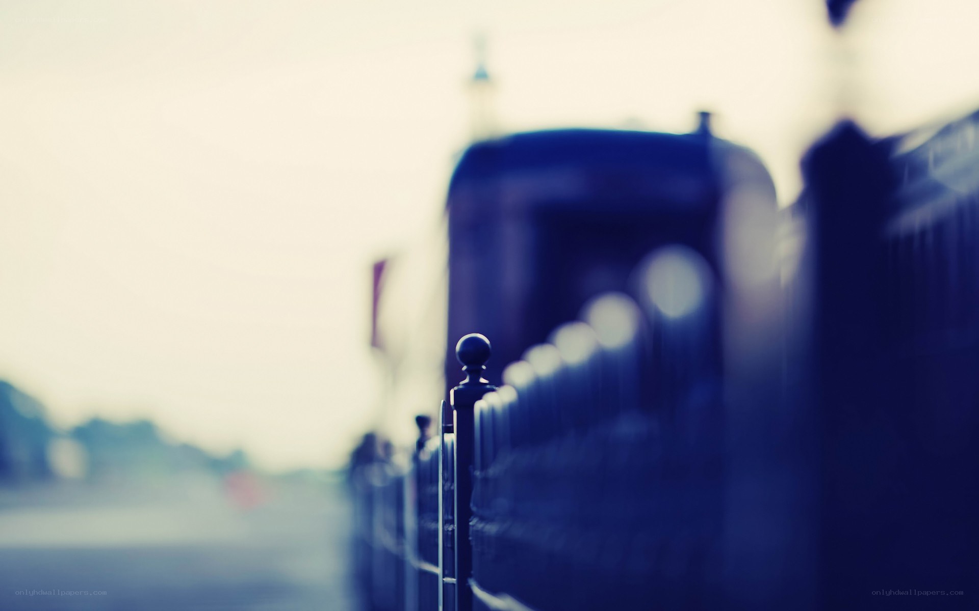 blurry fence in soft light