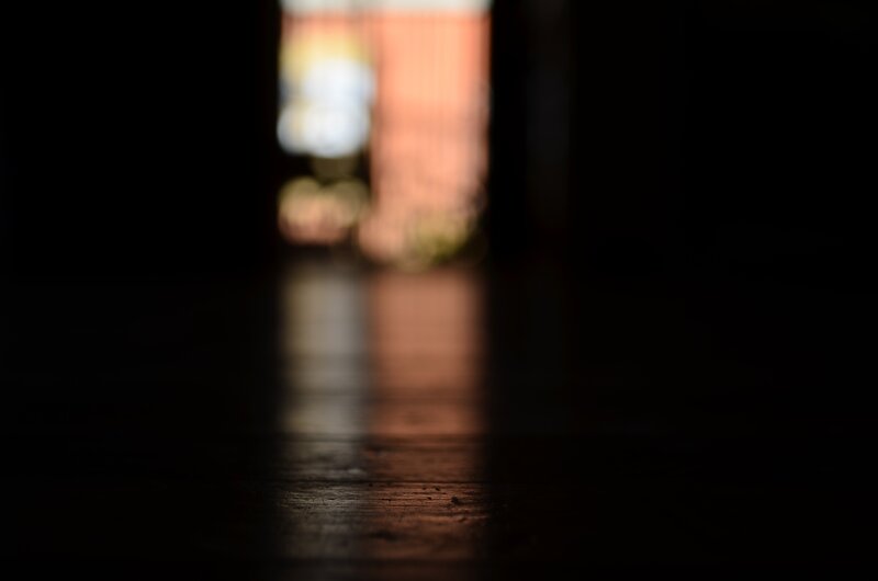blurry light through doorway