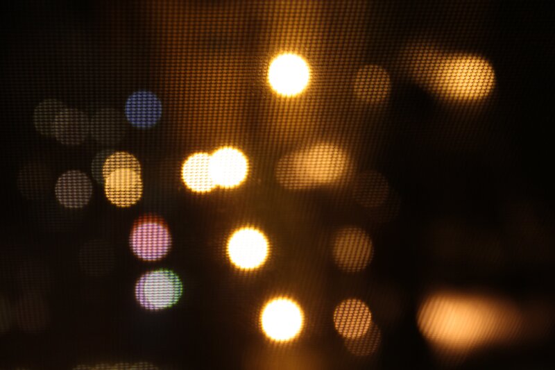 blurry lights through mesh