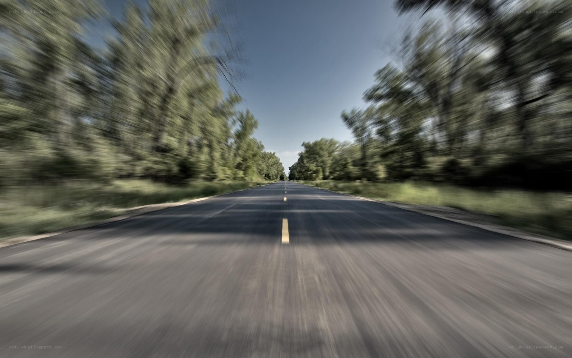 blurry road motion shot