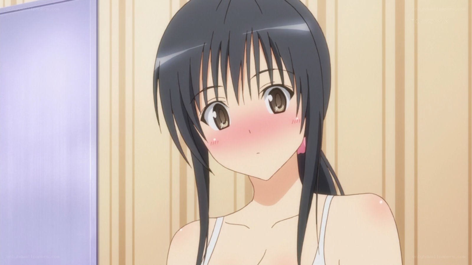 blushing anime girl
