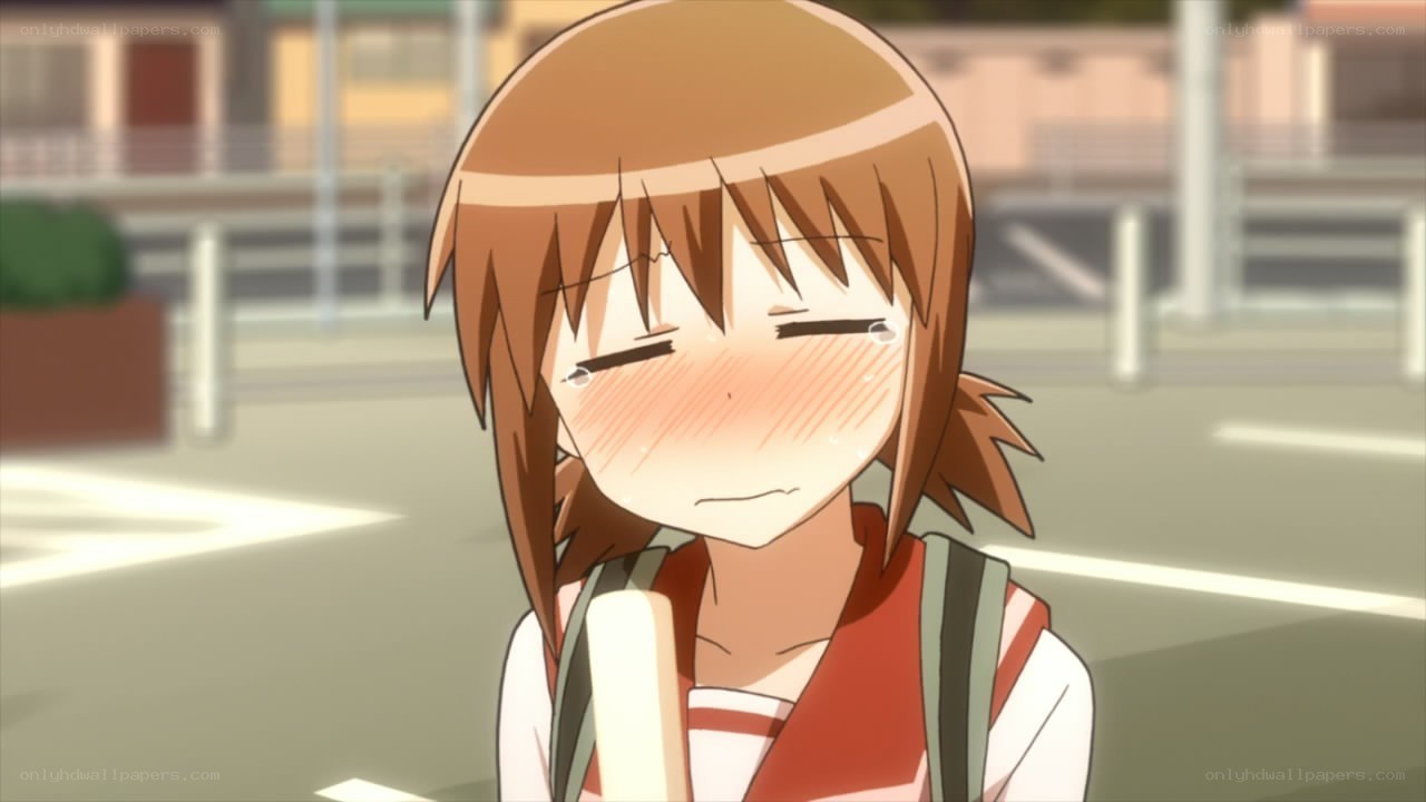 blushing anime girl
