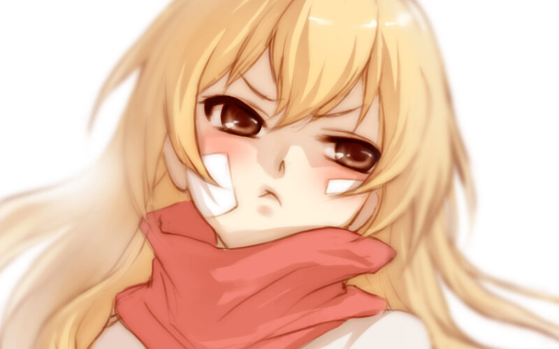 blushing anime girl