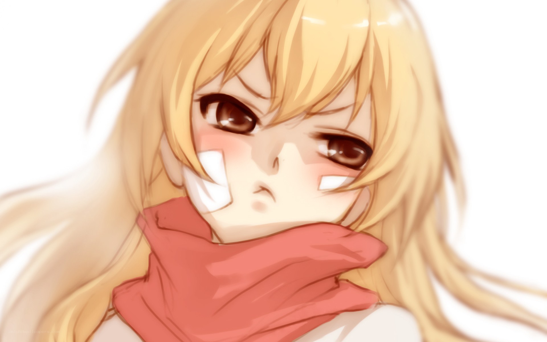 blushing anime girl