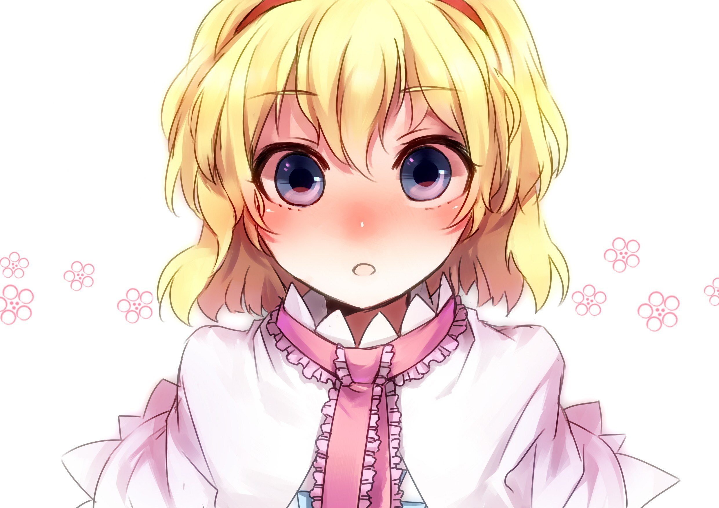 blushing anime girl
