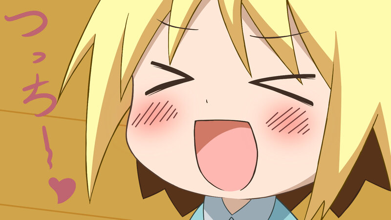 blushing anime girl