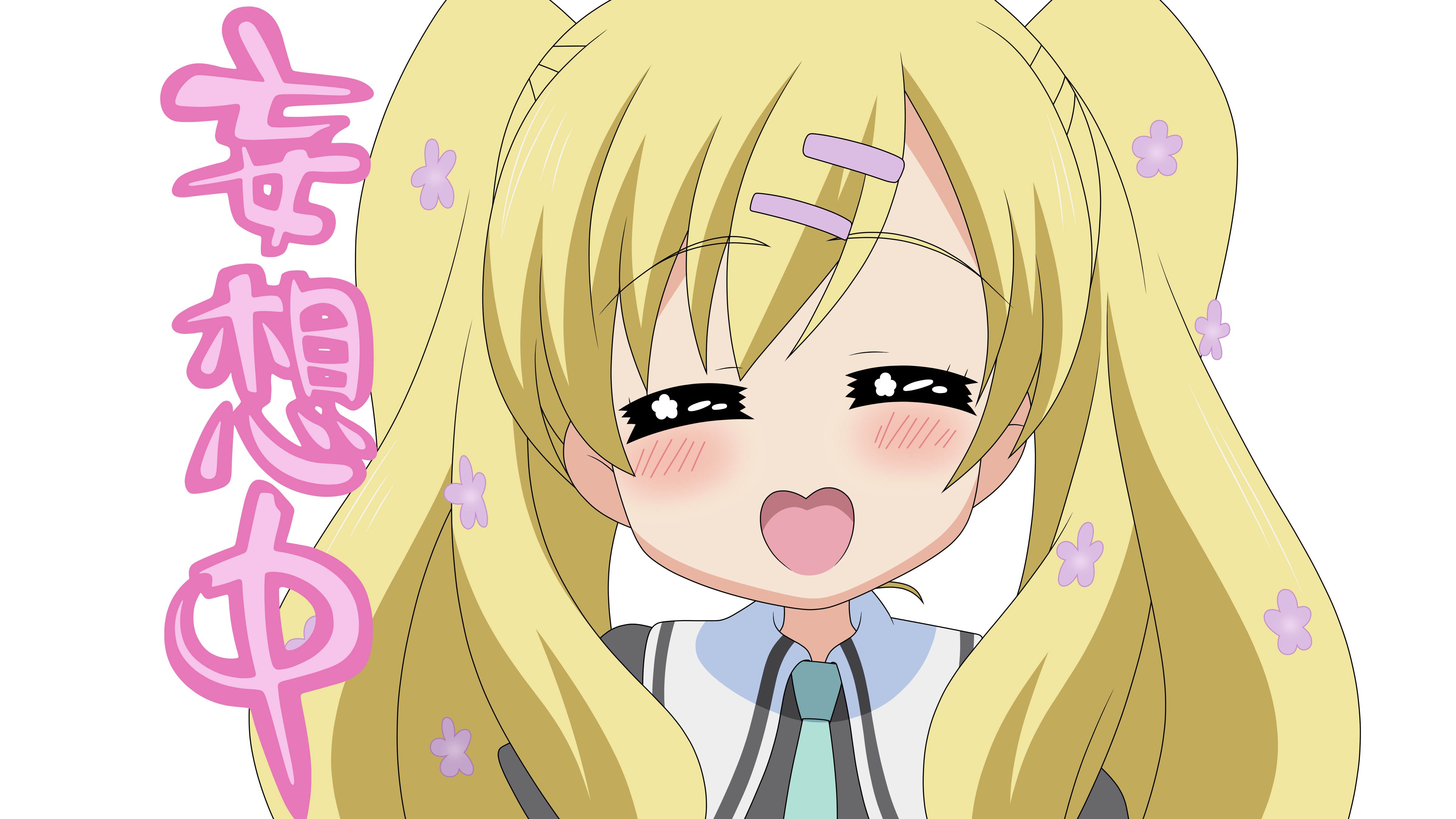 blushing anime girl