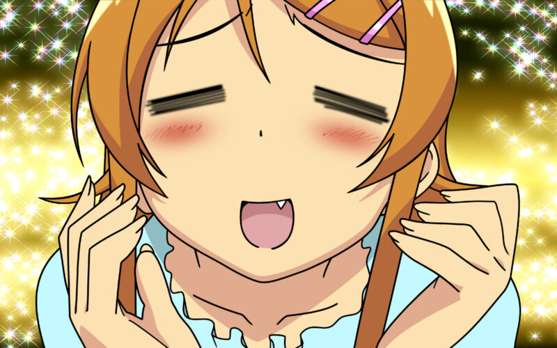 blushing anime girl