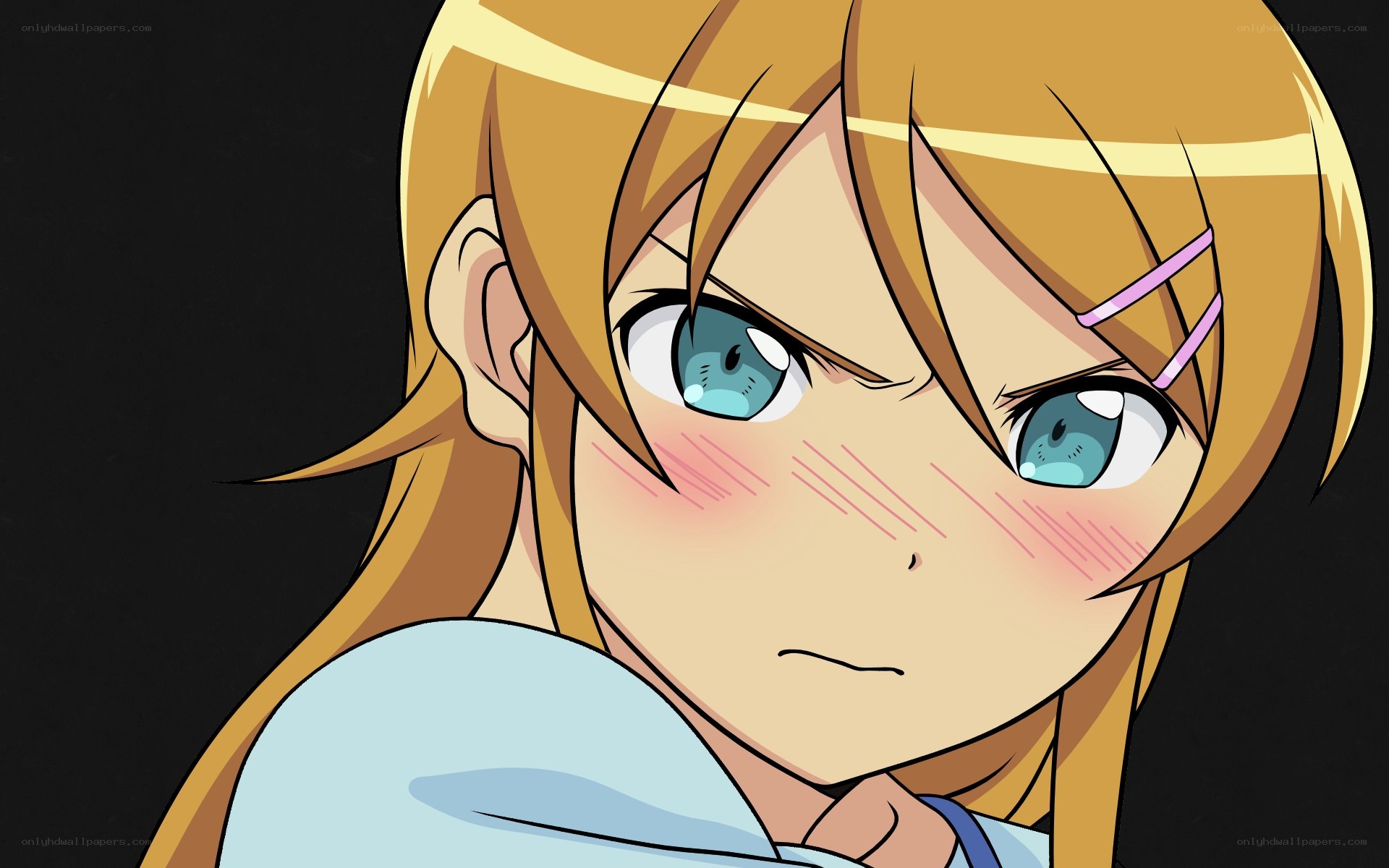 blushing anime girl