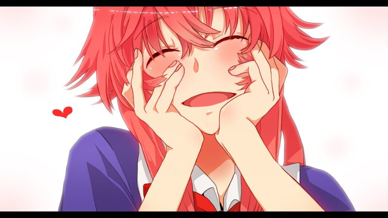 blushing anime girl