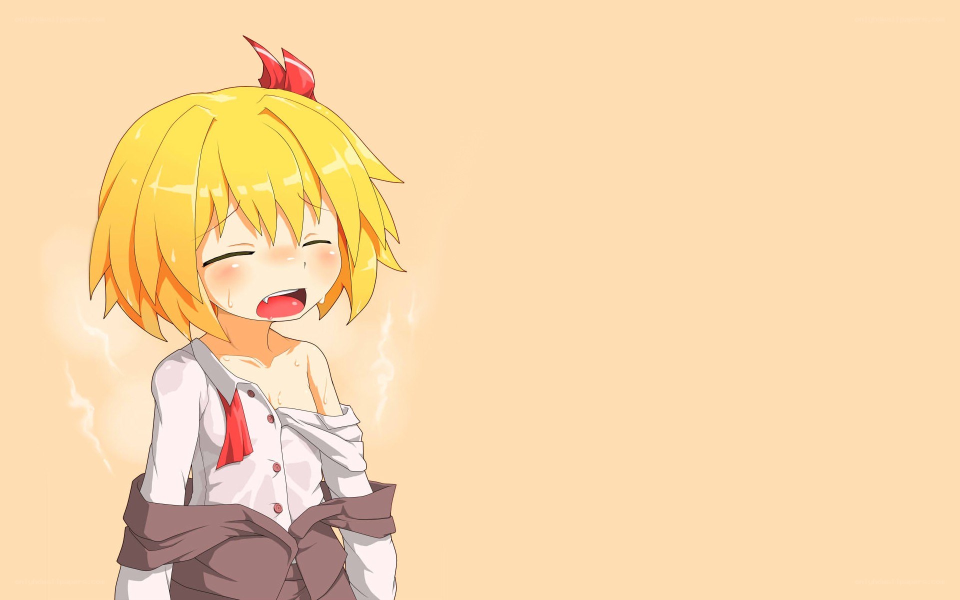 blushing anime girl