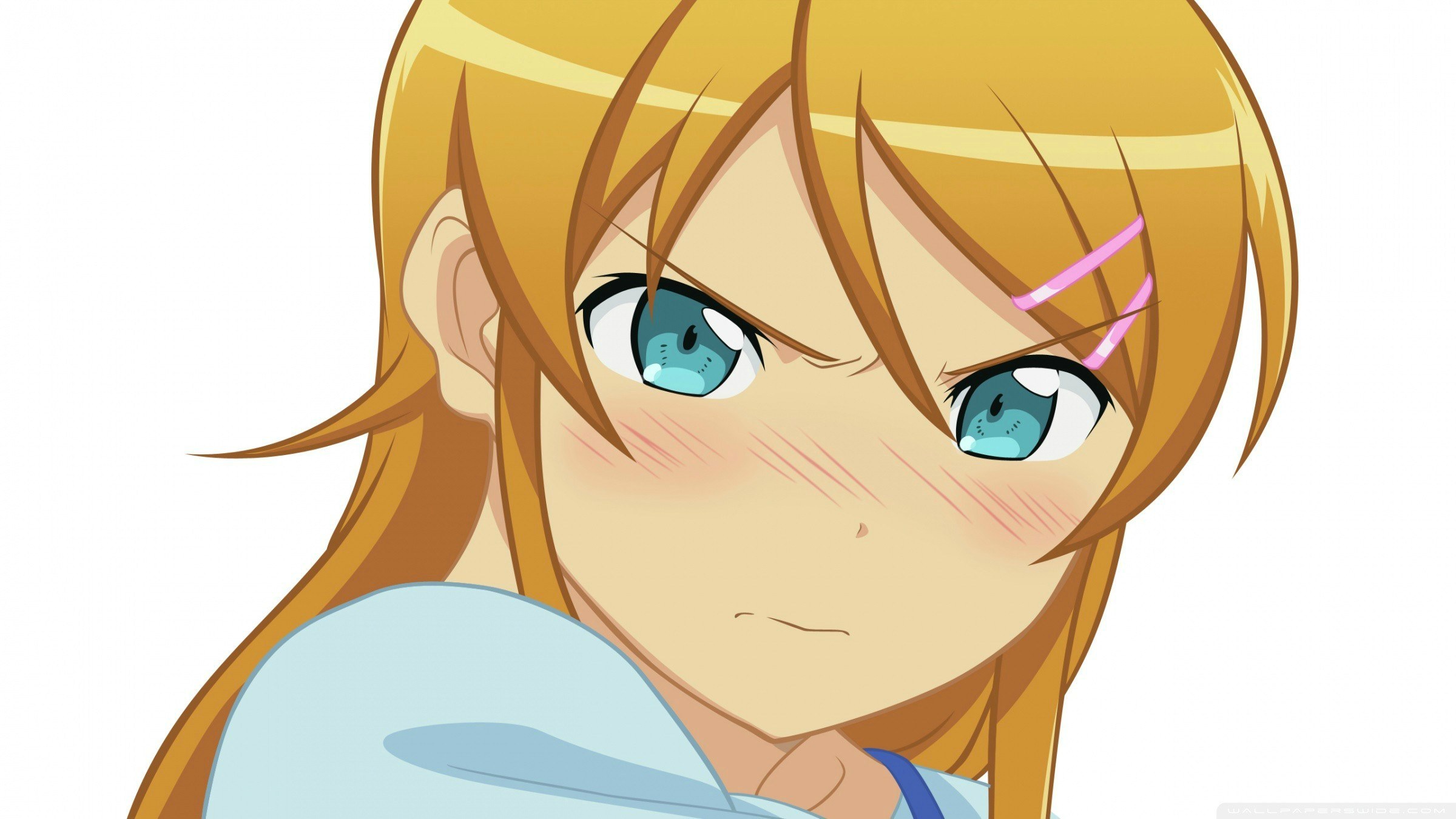 blushing anime girl