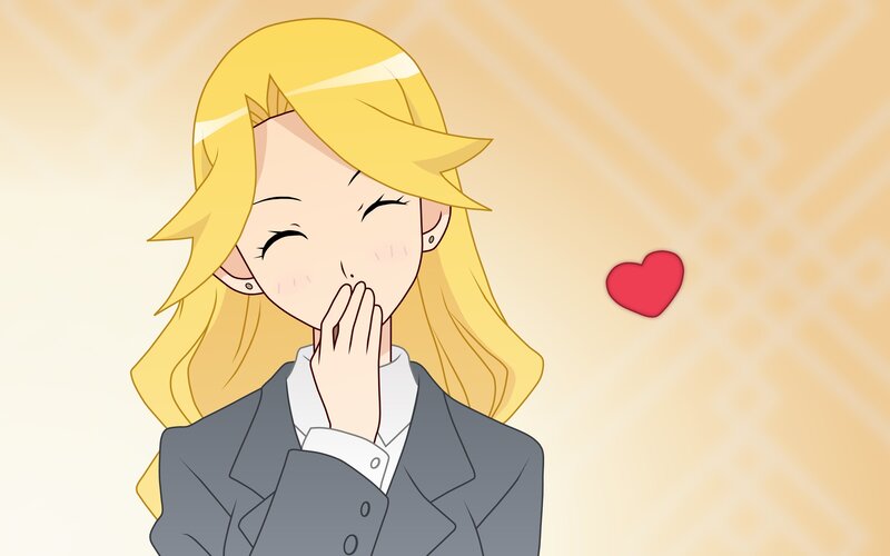 blushing anime girl