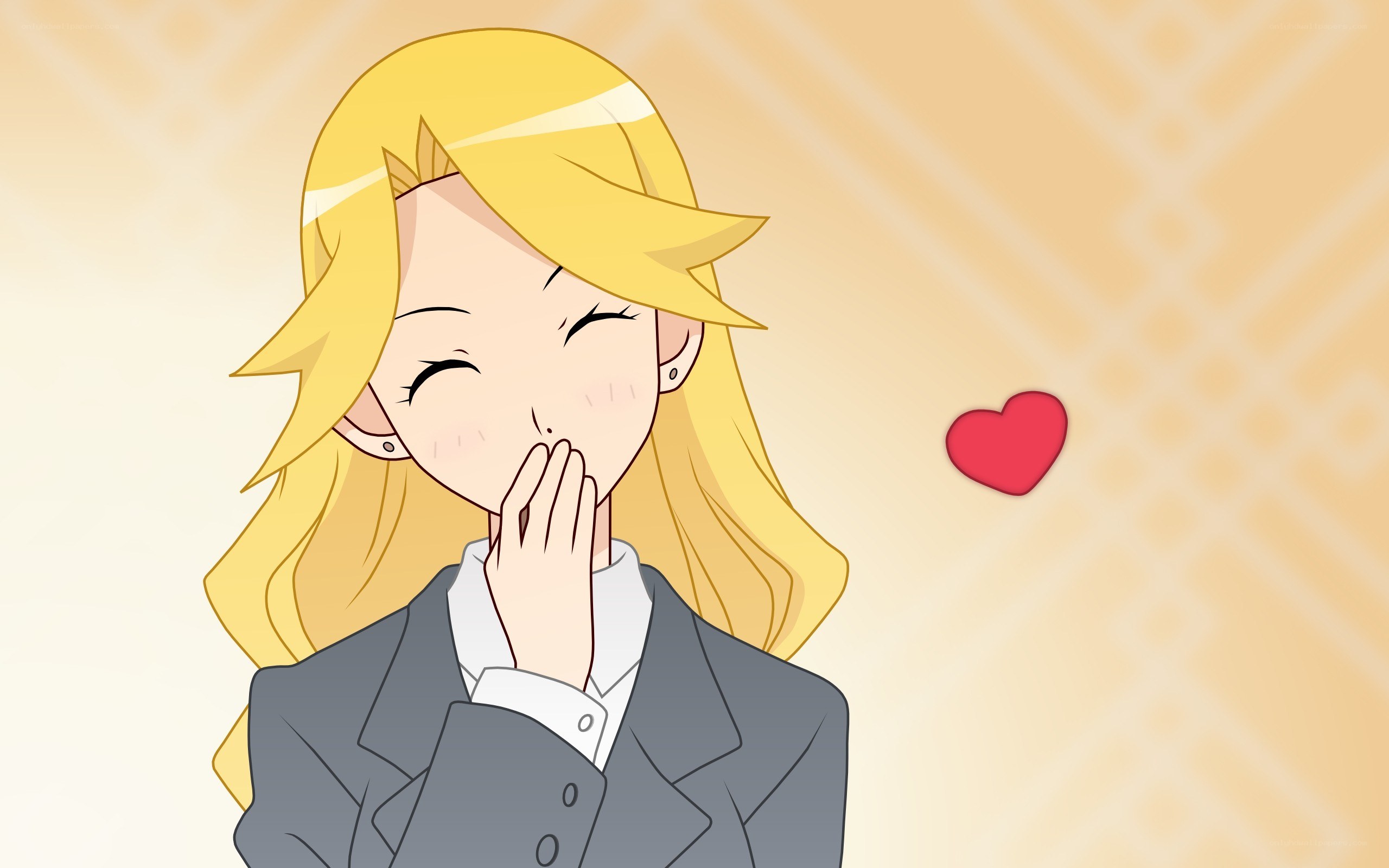 blushing anime girl
