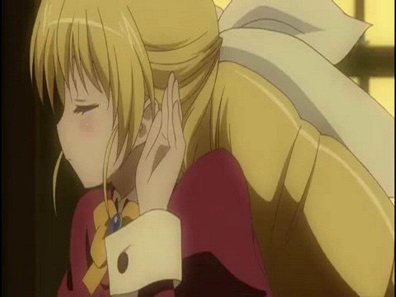 blushing anime girl