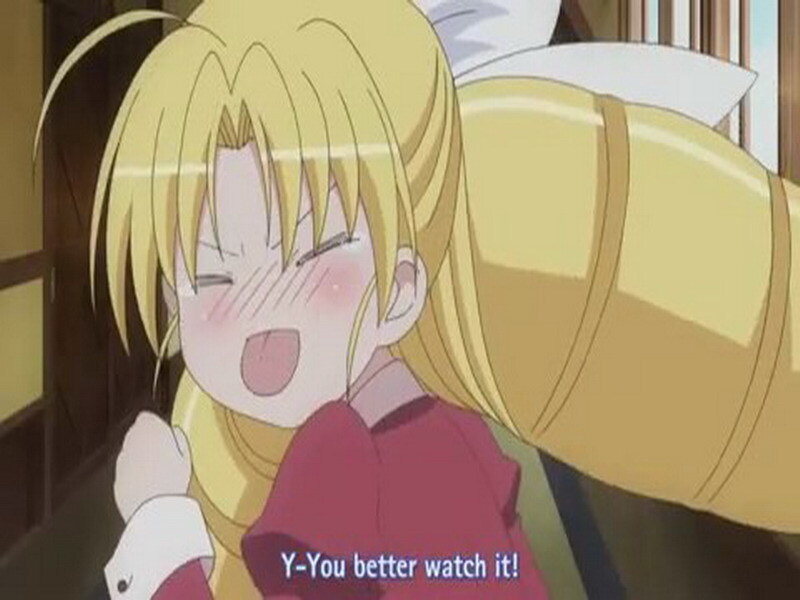 blushing anime girl