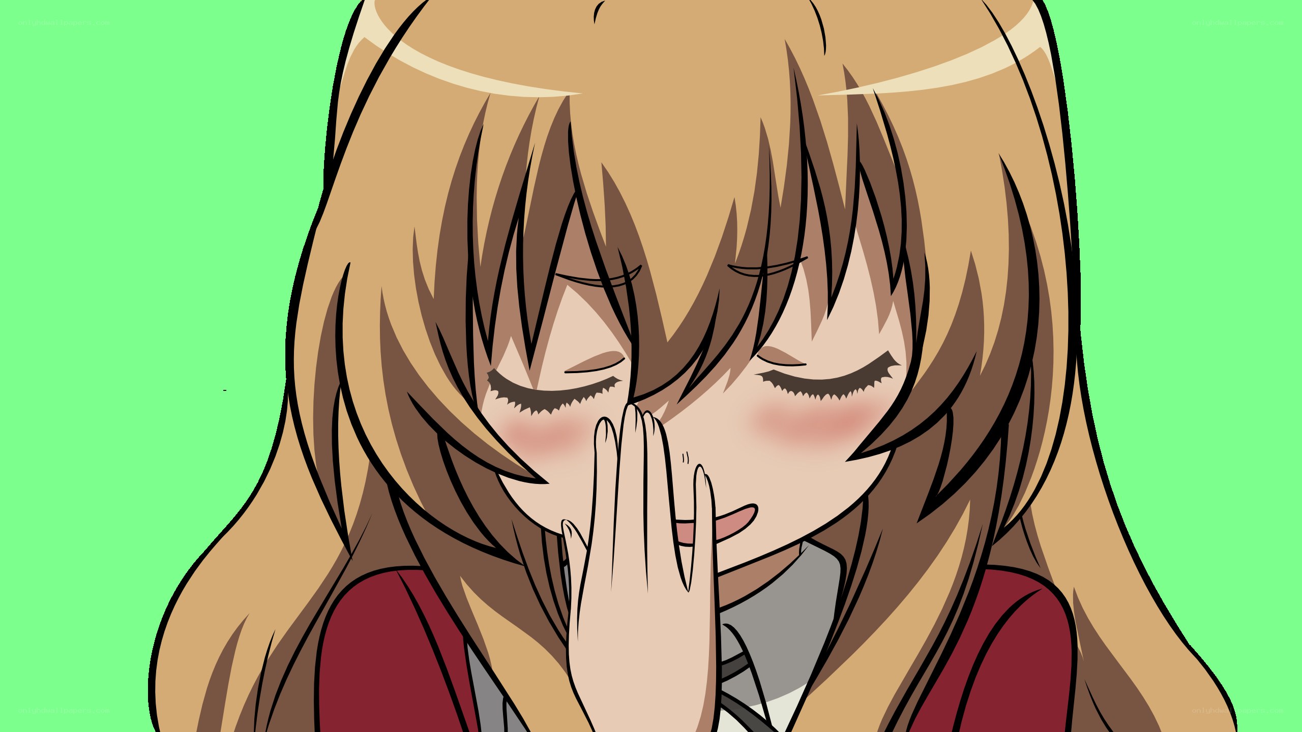blushing anime girl