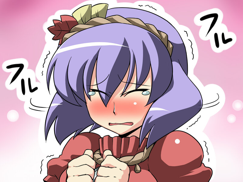 blushing anime girl