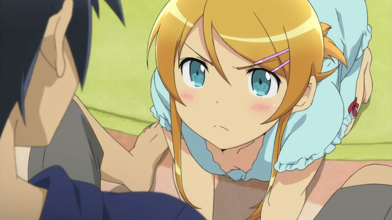 blushing anime girl