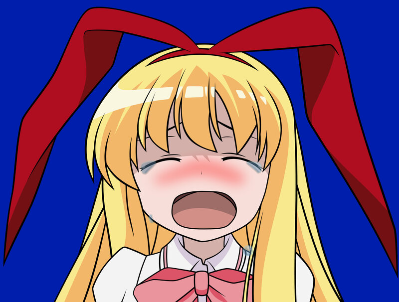 blushing anime girl crying