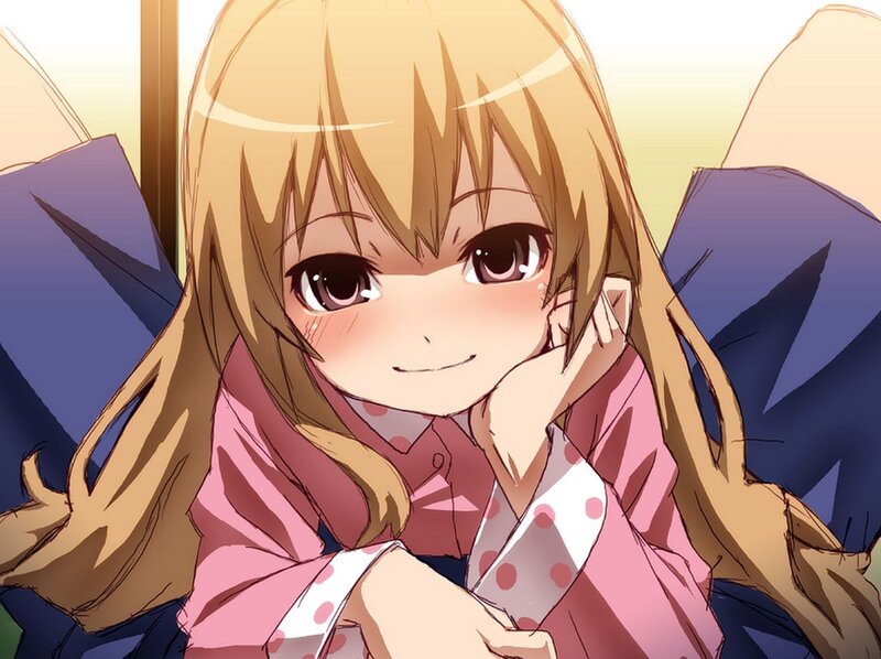 blushing anime girl in pajamas