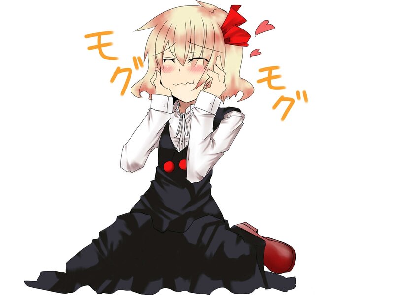 blushing anime girl