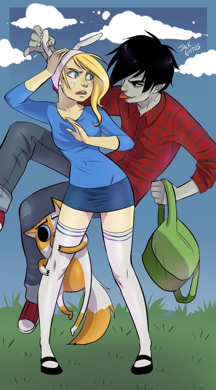 BMO and Fionna in a playful scene