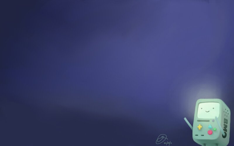 BMO Character in Dark Room — Blue