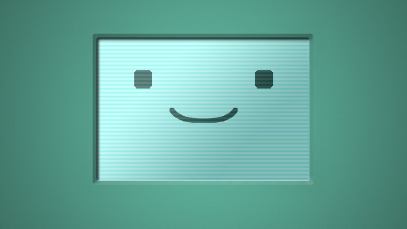 BMO smiling on screen